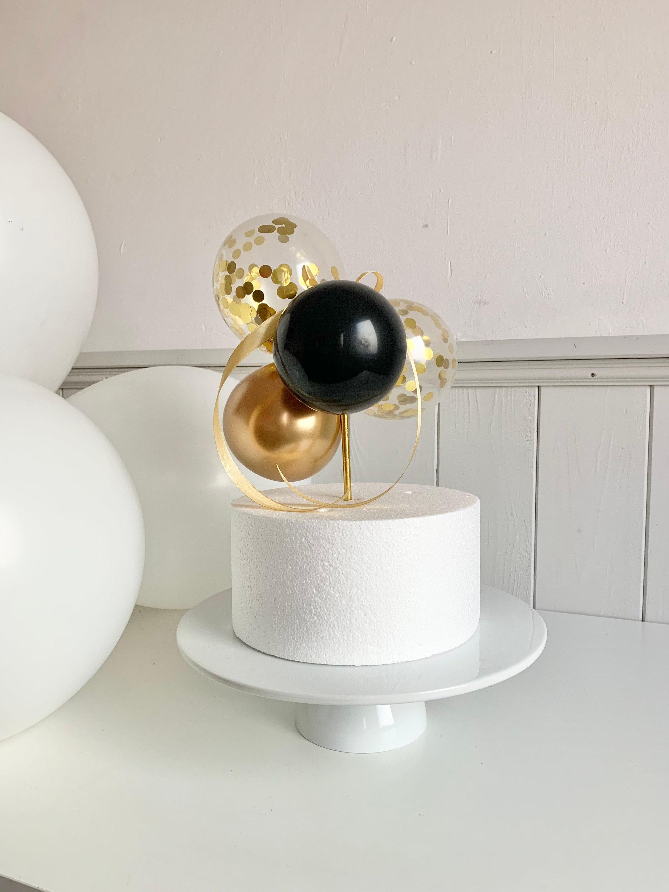 Anniversary Cake Topper, Gold Cake Decoration, Mini Balloon Cake ...